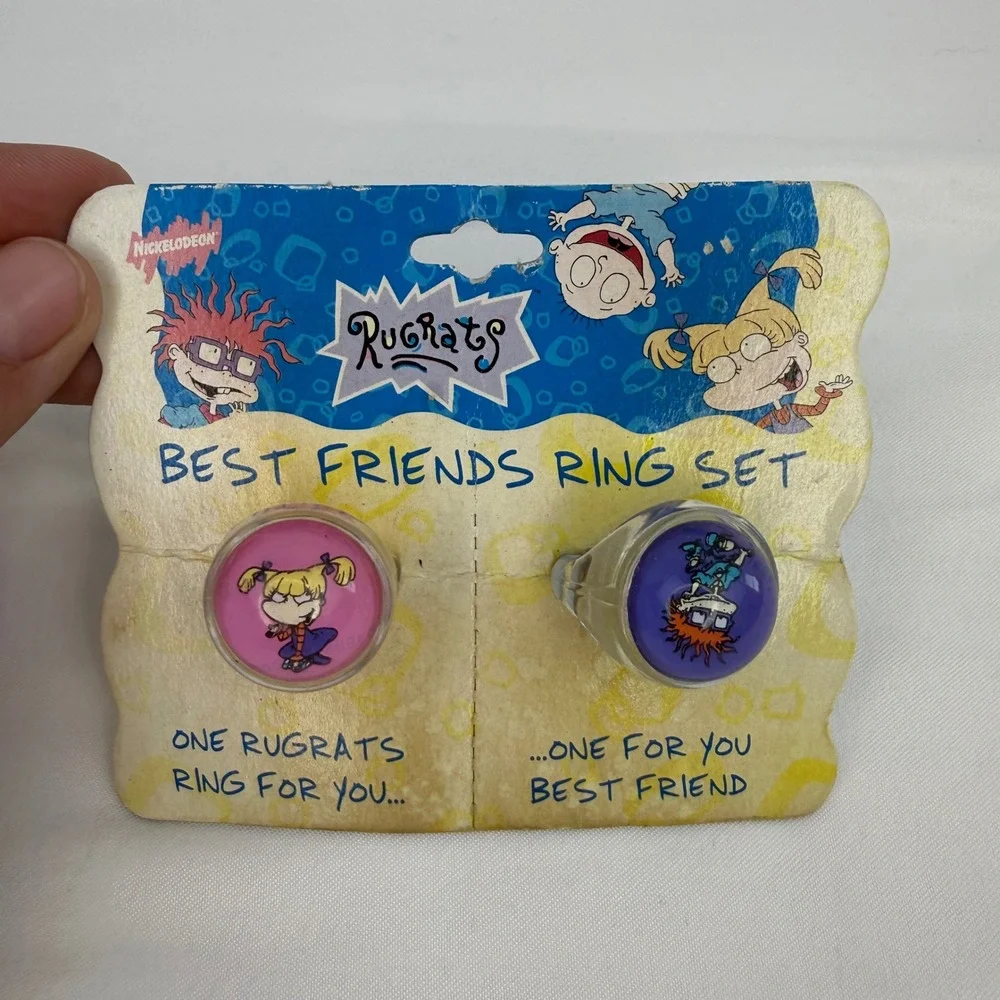 Vintage 1998 Rugrats Best Friends Ring Set Angelica Chuckie Nickelodeon 90s Toy